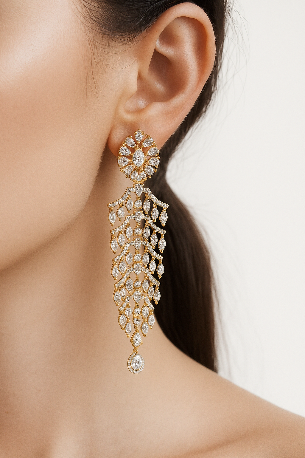 Elegant Cascading CZ Statement Earrings